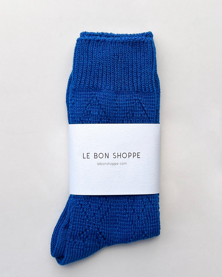 Le Bon Shoppe | Modal eyelet socks | Cobalt