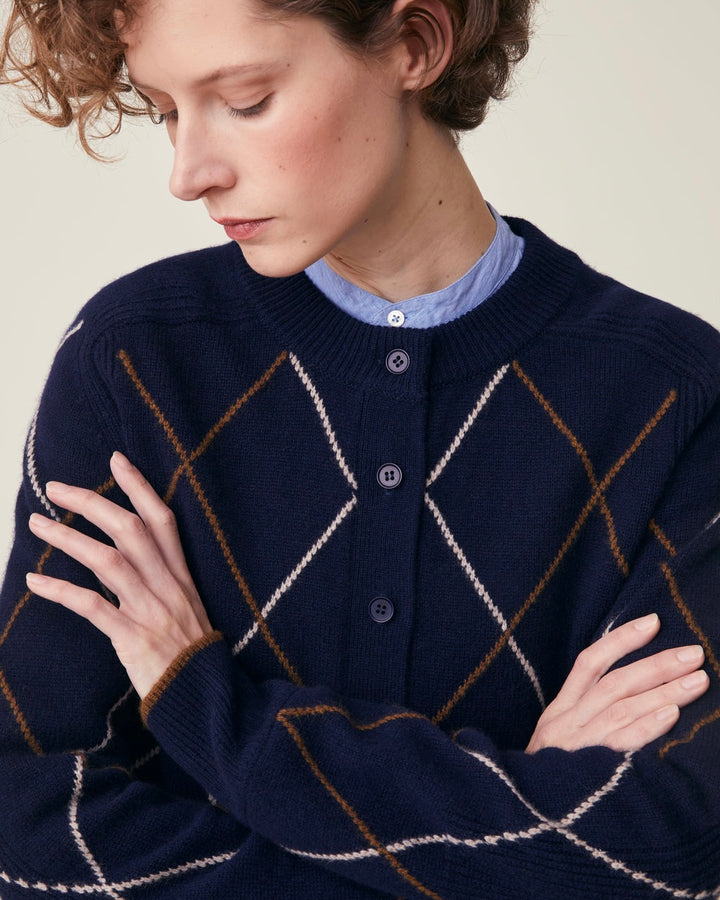 Moismont | Auguste Cardigan N°233 | Arlequin Magic Blue