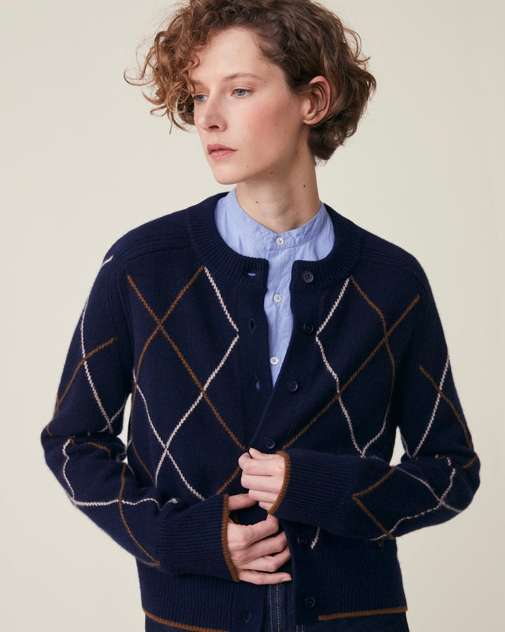 Moismont | Auguste Cardigan N°233 | Arlequin Magic Blue