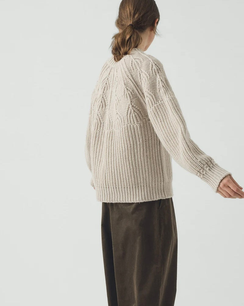 Toast | Fan stitch Wool Cotton Sweater | Ivory