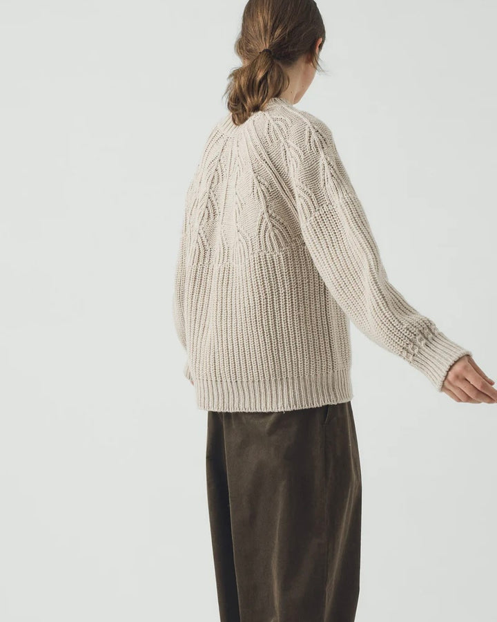 Toast | Fan stitch Wool Cotton Sweater | Ivory