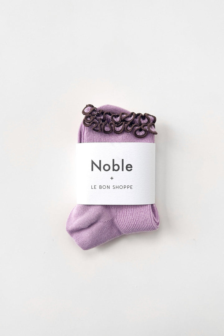 Le Bon Shoppe x Noble | Petite Ruffle Sock | Lilac Brown