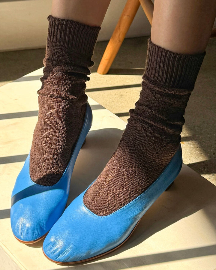 Le Bon Shoppe | Modal eyelet socks | Brown