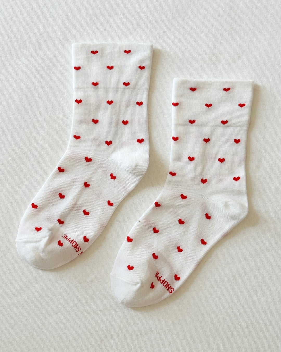 Le Bon Shoppe | Sneaker Socks | Heart White red