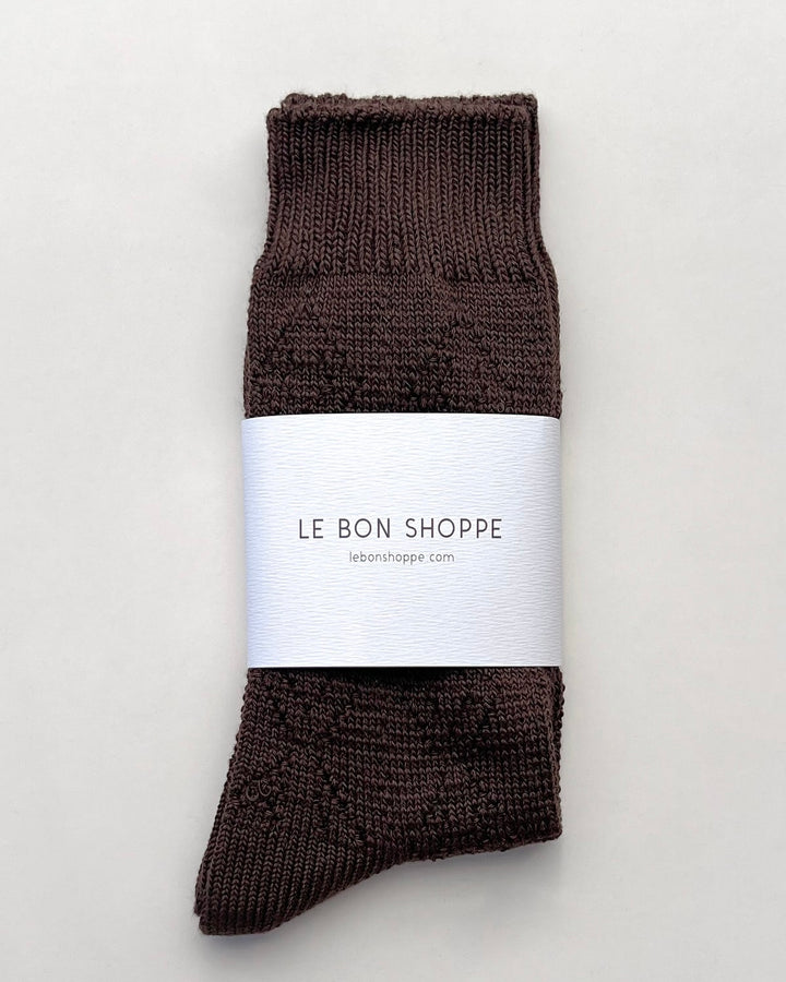Le Bon Shoppe | Modal eyelet socks | Brown