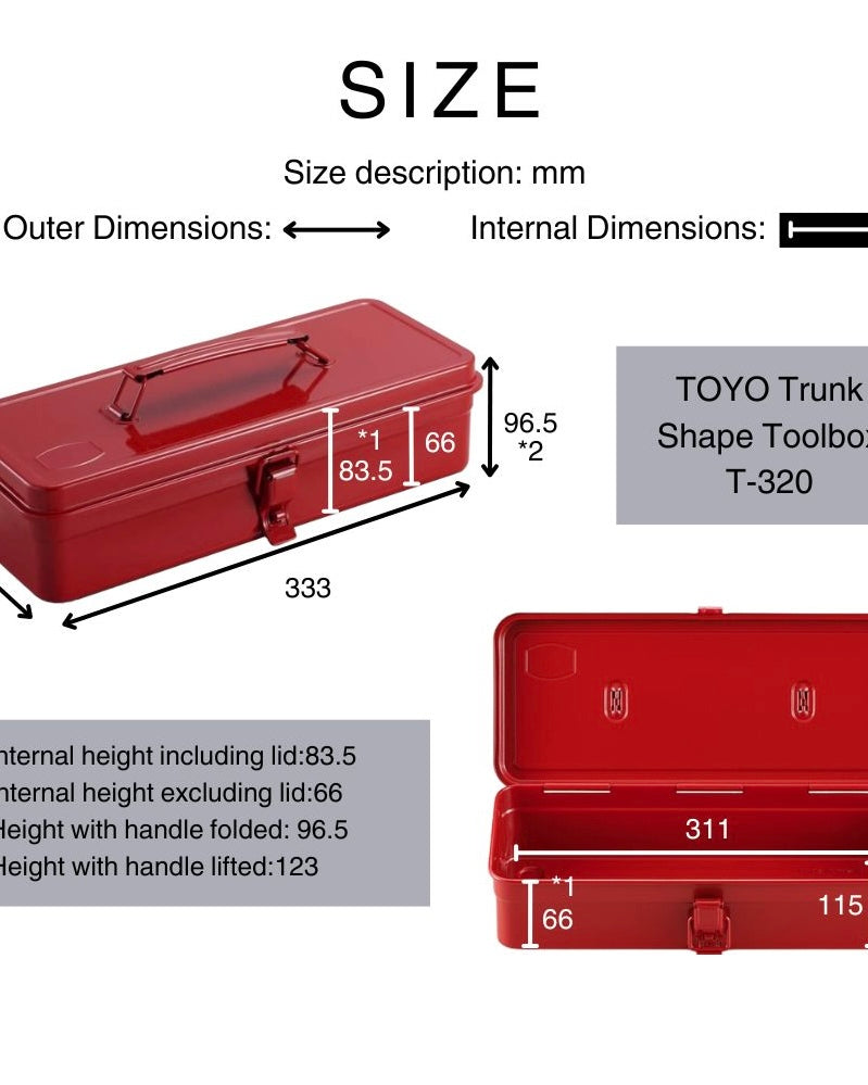 Toyo Steel | Trunk Shape Tool box | T 320 | Living Coral