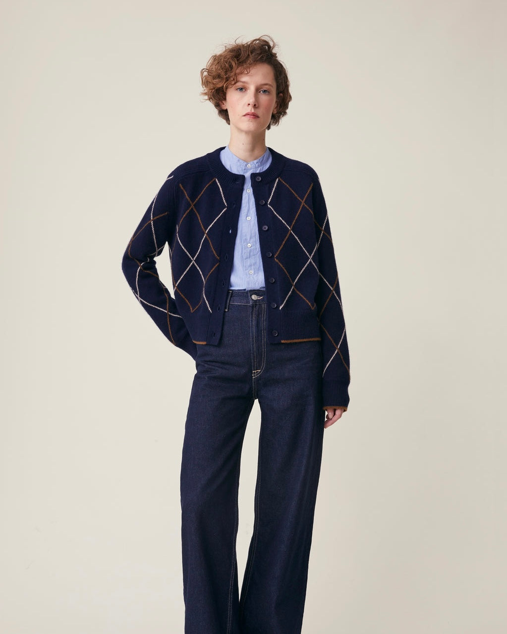 Moismont | Auguste Cardigan N°233 | Arlequin Magic Blue