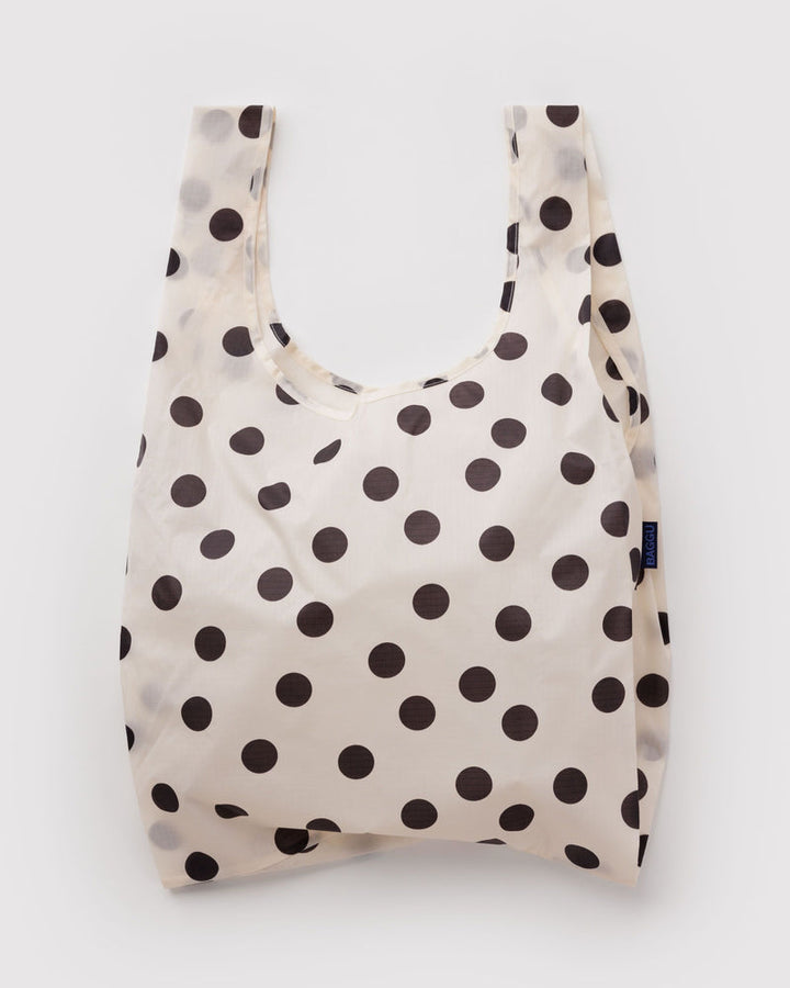 Baggu | Reusable Bag | Cream and Black polka dot