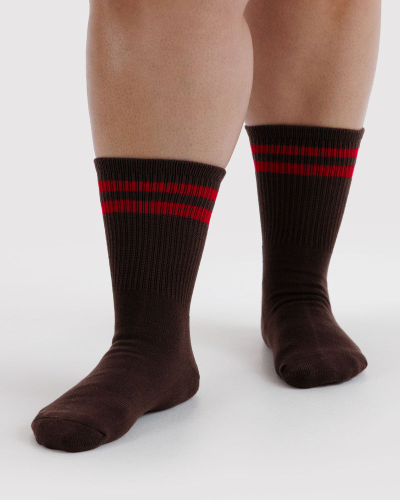 Baggu | Ribbed Sock | Coffee Stripe