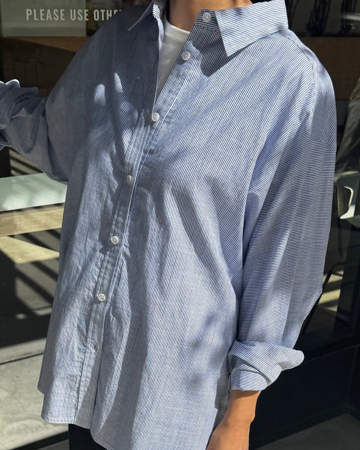 Le Bon Shoppe | Lightweight Owen shirt | Blue Pinstripe