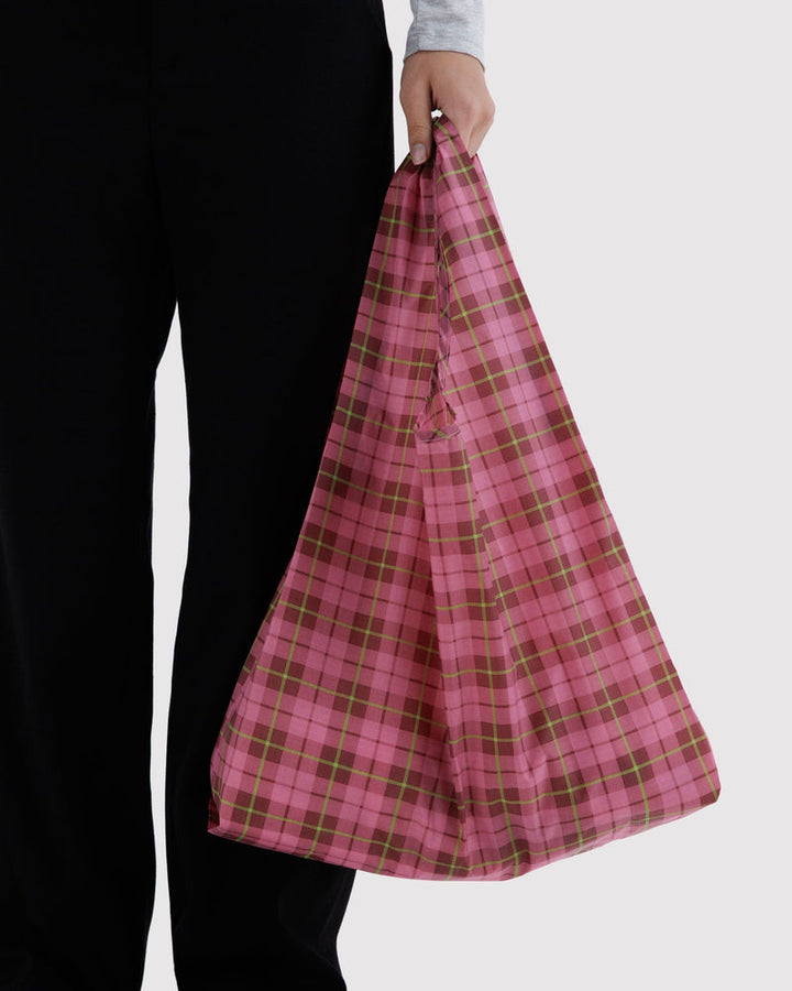 Baggu | Reusable Bag | Azalea Pink Tartan