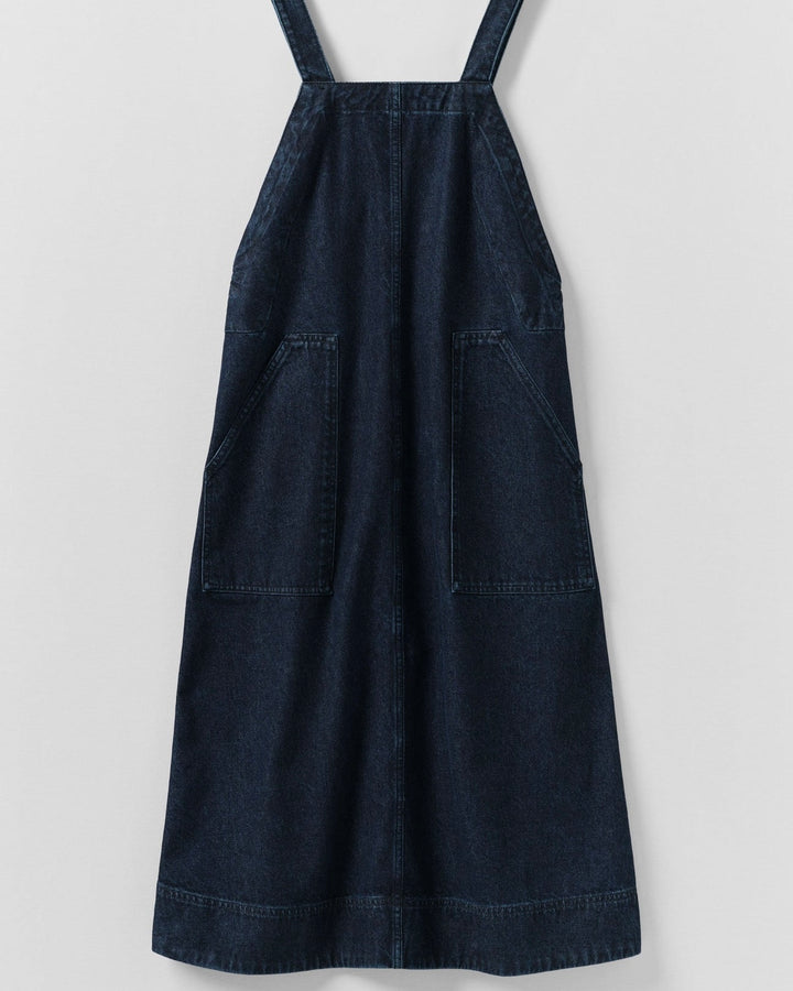 Toast | Patch pocket denim dungarees dress | Indigo