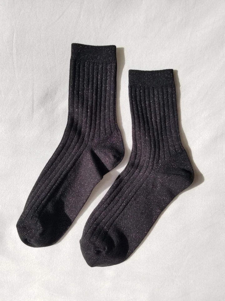 Le Bon Shoppe | Her Socks | Copper black Glitter